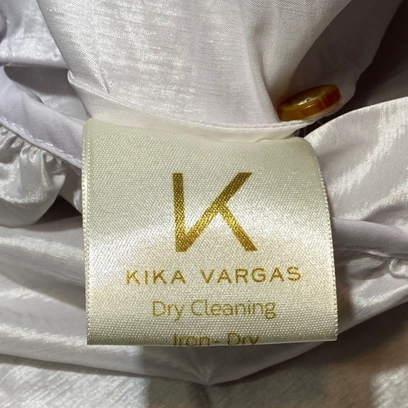 Kika Vargas White Ruffled Short Sleeve Babydoll Dress - Picture 6 of 10